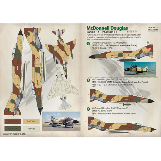 Decal 1/48 For Mcdonnell Douglas F-4 Print Scale 48-131