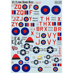 DECAL 1/72 FOR V-1 FLYING BOMB ACES PART 4 PRINT SCALE 72-288