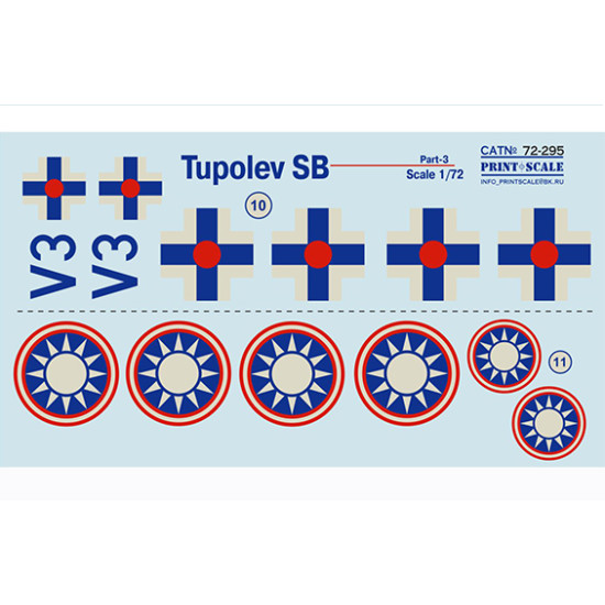 DECAL 1/72 FOR TUPOLEV SB/B.71 PART-3 PRINT SCALE 72-295