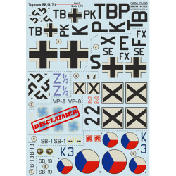 DECAL 1/72 FOR TUPOLEV SB/B.71 PART-3 PRINT SCALE 72-295