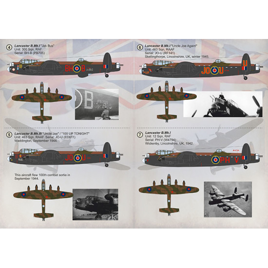 DECAL 1/72 FOR AVRO 683 LANCASTER PRINT SCALE 72-296