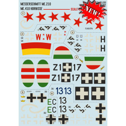 DECAL 1/72 FOR MESSERSCHMITT ME.210 ME.410 HORNISSE PRINT SCALE 72-298