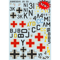 DECAL 1/72 FOR JUNKERS JU 52 PART-3 PRINT SCALE 72-299