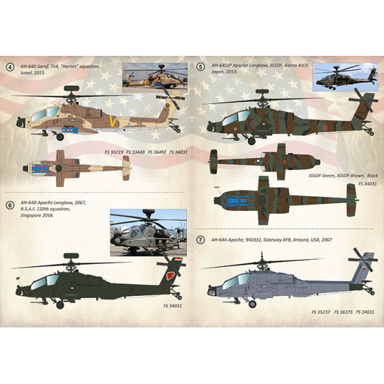 DECAL 1/72 FOR MCDONNELL DOUGLAS AH-64 APACHE PART-2 PRINT SCALE 72-304