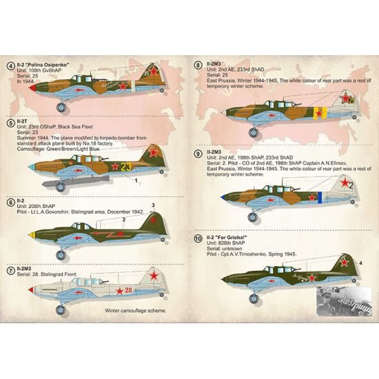 DECAL 1/72 FOR ILYUSHIN IL-2 PRINT SCALE 72-306