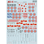DECAL 1/72 FOR MIG-15BIS PRINT SCALE 72-307