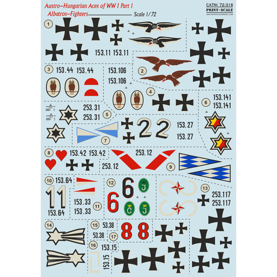 DECAL 1/72 FOR ALBATROS-FIGHTERS PRINT SCALE 72-316