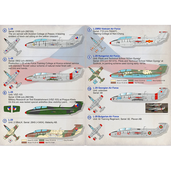 DECAL 1/72 FOR AERO L-29 DELFIN PRINT SCALE 72-318