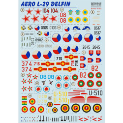 DECAL 1/72 FOR AERO L-29 DELFIN PRINT SCALE 72-318