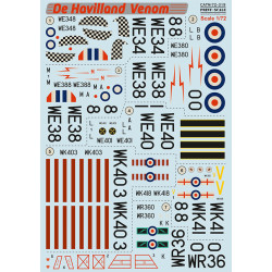 DECAL 1/72 FOR DE HAVILLAND VENOM PRINT SCALE 72-319