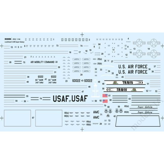 Roden 332 Lockheed C-5M Super Galaxy U.S. Air Force Transport Aircraft 1/144