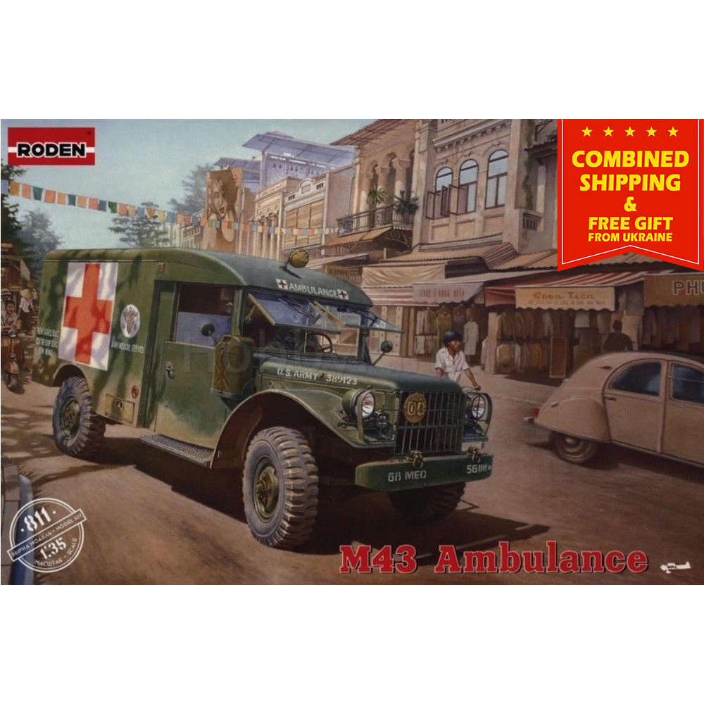 Roden 811 Dodge M43 3/4 ton 4x4 Ambulance truck Plastic scale model kit 1/35