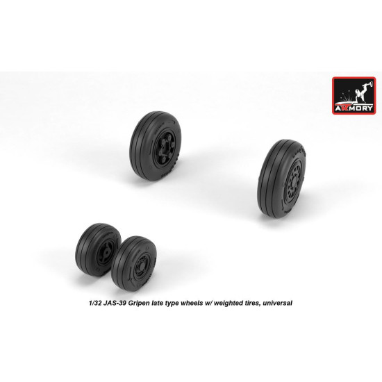 1/32 JAS-39 Gripen wheels w/ weighted tires late JAS-39D E F