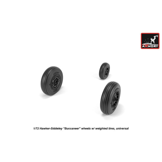 1/72 Hawker-Siddeley Buccaneer wheels w/ weighted tires, universal