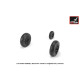 1/72 Hawker-Siddeley Buccaneer wheels w/ weighted tires, universal