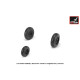 1/72 Hawker-Siddeley Buccaneer wheels w/ weighted tires, universal