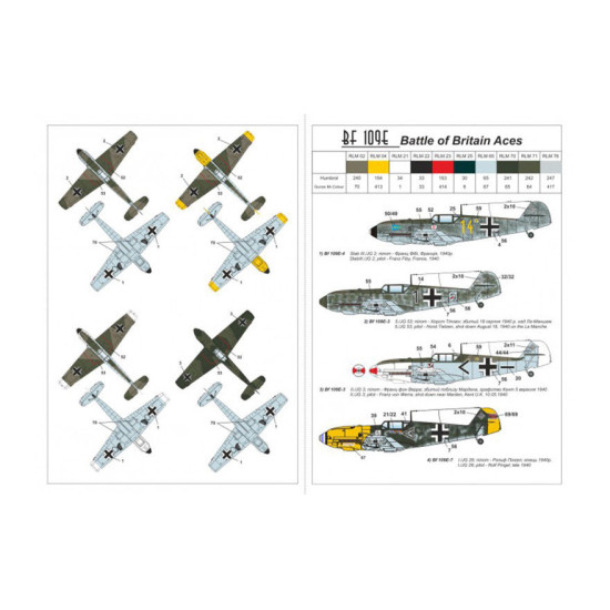 MESSERSCHMITT BF 109E-3 / E-4 BATTLE OF BRITAIN ACES, 2 KITS 1/144 ARMORY 14304