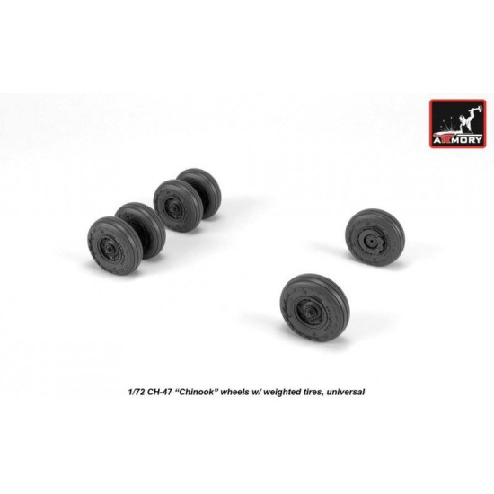 ARMORY 72317 CH-47 CHINOOK WHEELS W WEIGHTED TIRES UNIVERSAL RESIN KIT 1/72