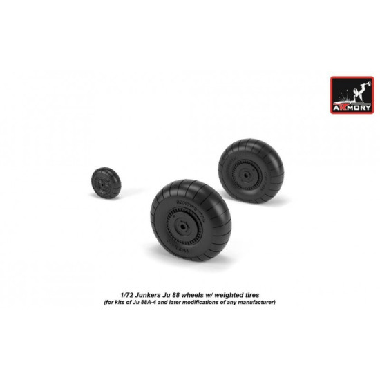 JUNKERS JU 88A-4 LATE WHEELS W/ WEIGHTED TIRES 1/72 Armory AR-AW72202
