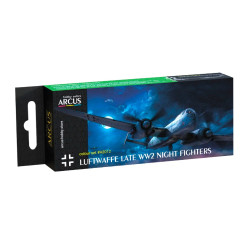 Arcus A2012 Acrylic Paints Set Luftwaffe Late Ww2 Night Fighters 6 Colors In Set 10ml