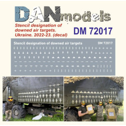 Dan Models 72017 1/72 Decal Stencil Designation Of Downed Air Targets Ukraine 2022 2024