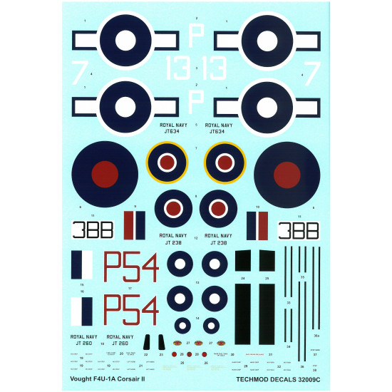 Techmod 32009 1/32 Vought Corsair Ii Squadron 1944 Fighter Wet Decal