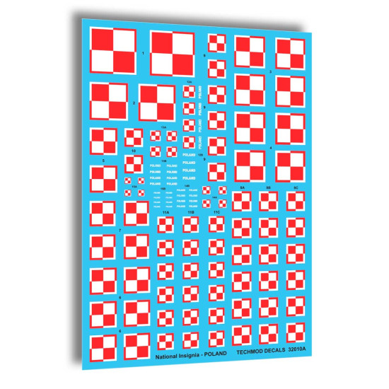 Techmod 32010 1/32 Polish National Insignias Wet Decal Wwii