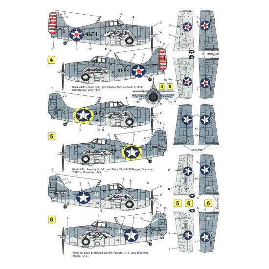 Techmod 32013 1/32 Grumman F4f-4 Wildcat Usaf Aircraft Wet Decal Wwii