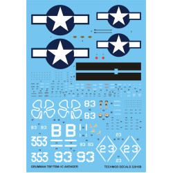 Techmod 32016 1/32 Grumman Tbm-1c Avenger 1944-1945 Usaf Aircraft Wet Decal Wwii