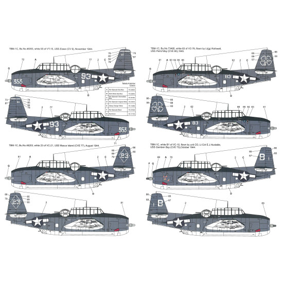 Techmod 32016 1/32 Grumman Tbm-1c Avenger 1944-1945 Usaf Aircraft Wet Decal Wwii