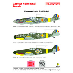 Techmod 32025 1/32 Messerschmitt Bf 109g-2 Romanian Aircraft Wet Decal W/Masks