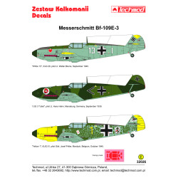 Techmod 32026 1/32 Messerschmitt Bf 109e-3 1939-1940 Aircraft Wet Decal W/Masks