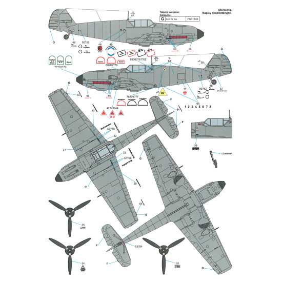 Techmod 32027 1/32 Messerschmitt Bf 109e-4 1940 Aircraft Wet Decal W/Masks