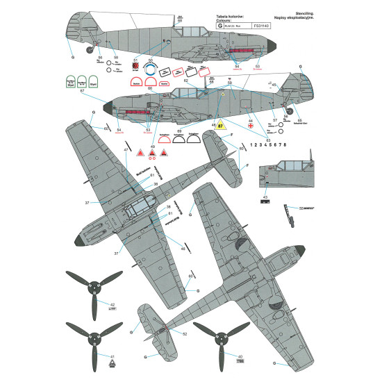 Techmod 32028 1/32 Messerschmitt Bf 109e-4 1940 Aircraft Wet Decal W/Masks