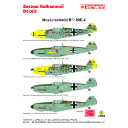 Techmod 32028 1/32 Messerschmitt Bf 109e-4 1940 Aircraft Wet Decal W/Masks