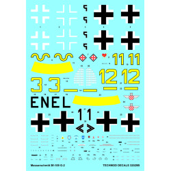 Techmod 32029 1/32 Messerschmitt Bf 109g-2 1942-1943 Aircraft Wet Decal W/Masks