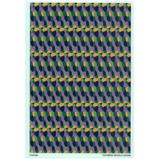 Techmod 32030 1/32 Lozenge Wet Decal Two Colour Variants Of 5-colour Lozenge