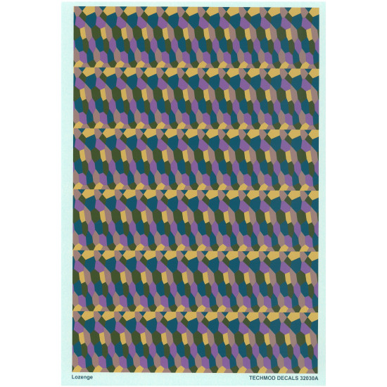Techmod 32030 1/32 Lozenge Wet Decal Two Colour Variants Of 5-colour Lozenge