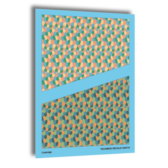 Techmod 32031 1/32 Lozenge Wet Decal Two Colour Variants Of 4-colour Lozenge