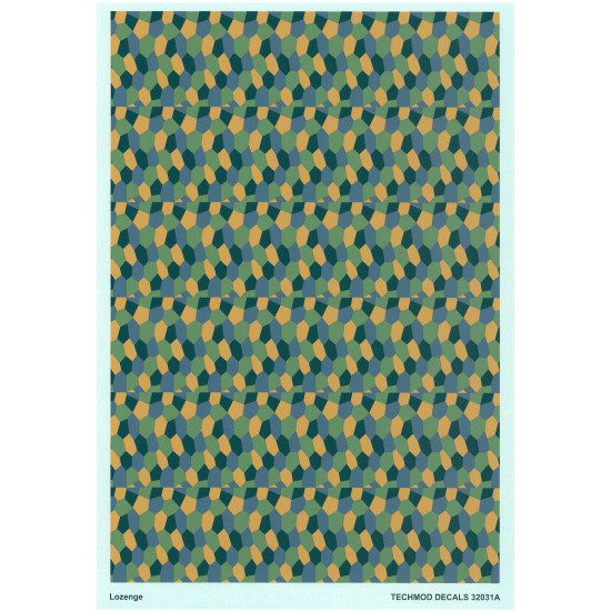 Techmod 32031 1/32 Lozenge Wet Decal Two Colour Variants Of 4-colour Lozenge