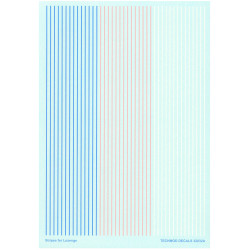 Techmod 32032 1/32 Stripes For Lozenge Sheet Contains Three Variants Wet Decal