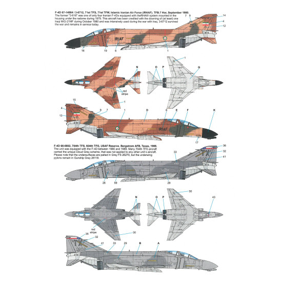 Techmod 32033 1/32 Mcdonnell Douglas F-4d Phantom Ii Usaf Interceptor Wet Decal