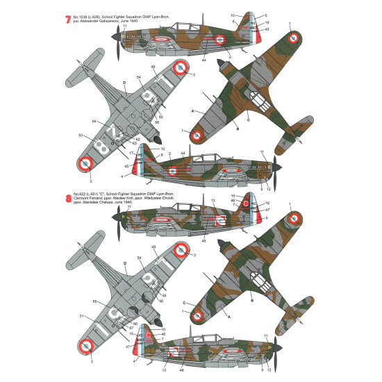 Techmod 32035 1/32 Morane Saulnier Ms 406c1 1940 French Fighter Aircraft Wet Decal Wwii