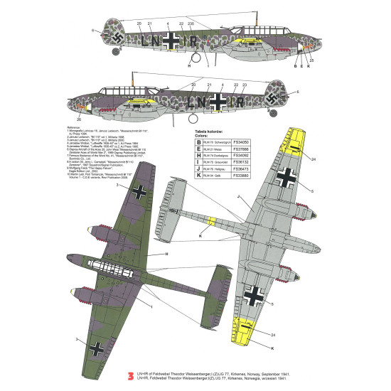 Techmod 32041 1/32 Messerschmitt Bf 110c 1939-1941 Aircraft Wet Decal Wwii