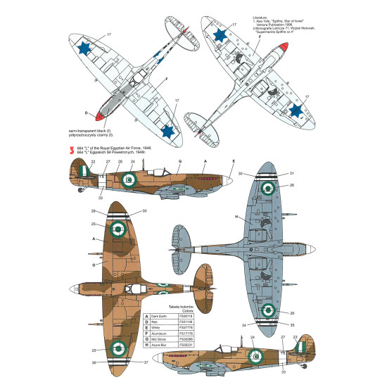 Techmod 32043 1/32 Supermarine Spitfire Ix 1948-1949 Israeli Aircraft Wet Decal