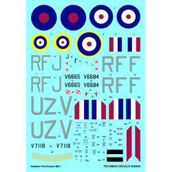 Techmod 32045 1/32 Hawker Hurricane I British Fighter Polish 1940 Wet Decal Wwii