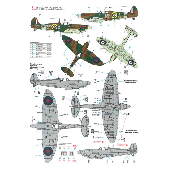 Techmod 32056 1/32 Spitfire Mk I/Iib Fighter Wet Decal Wwii England 1940-41