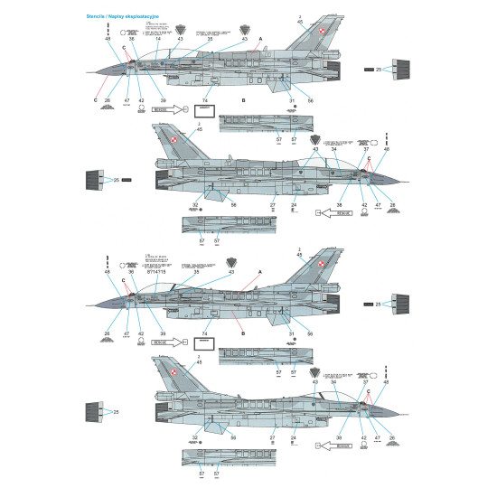 Techmod 32057 1/32 F-16c/D Block 52 2011-12 Polish Air Force Aircraft Wet Decal