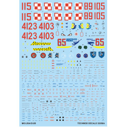 Techmod 32058 1/32 Mig-29a/G/Ub Fighter Aircraft Polish Wet Decal