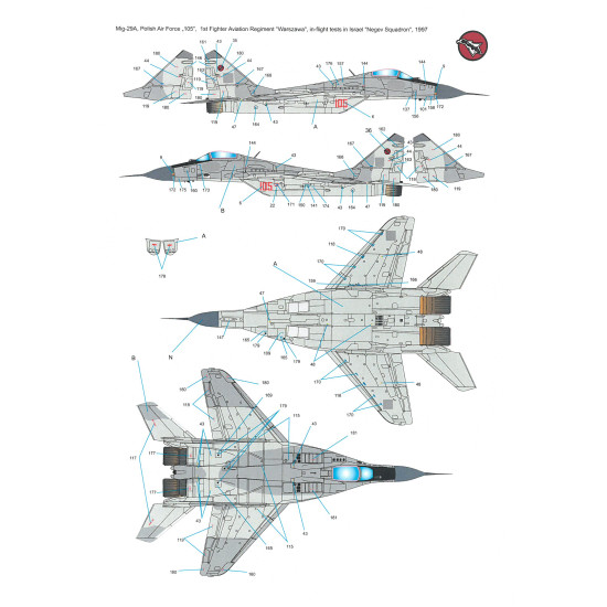 Techmod 32058 1/32 Mig-29a/G/Ub Fighter Aircraft Polish Wet Decal